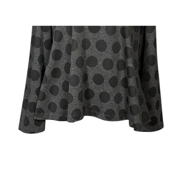Bryn Walker Knit Top Size Medium Gray Black Dot Abstract Artsy Lagenlook Boxy - Picture 4 of 9
